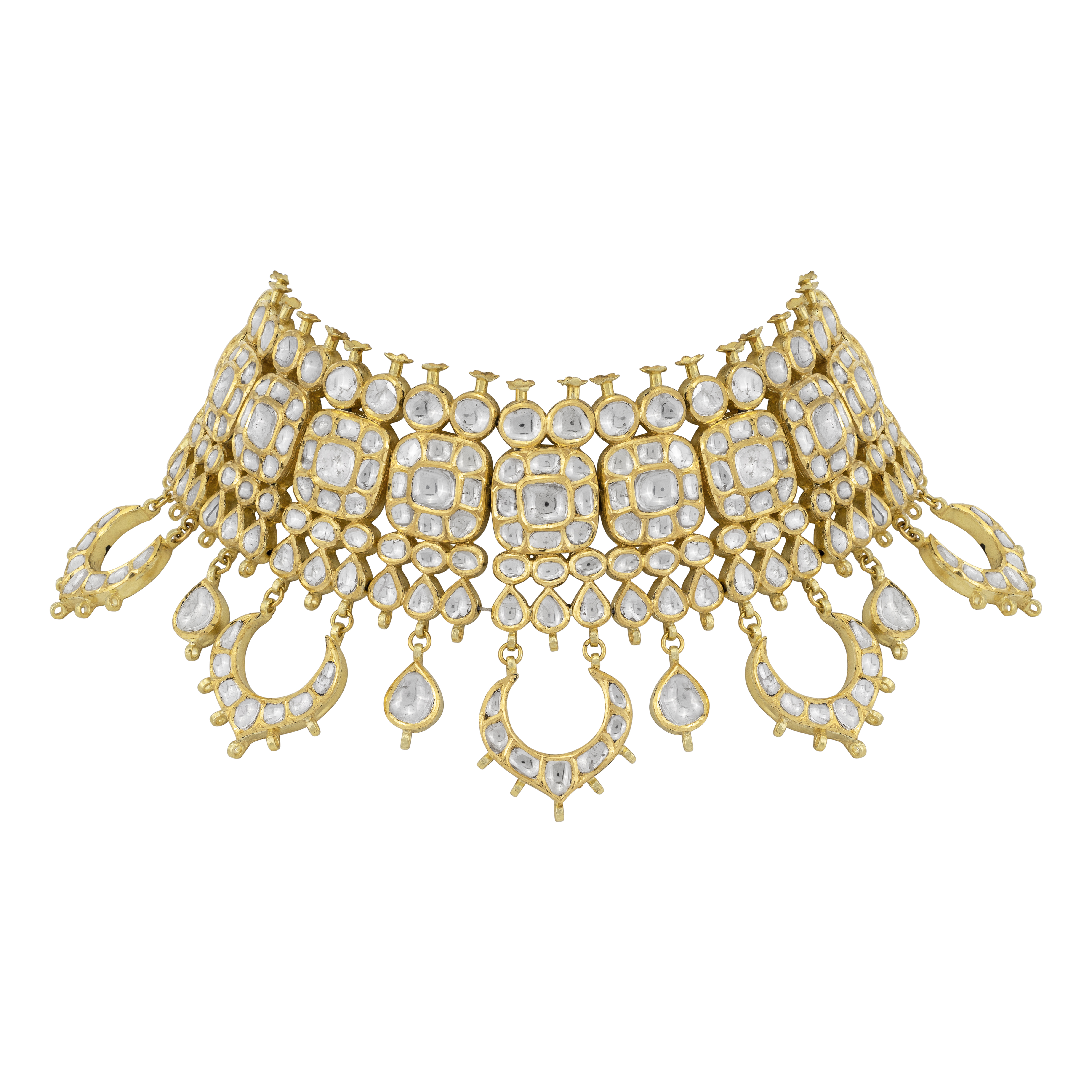 Chandbali Polki Choker and Teardrop Accents and Pearls